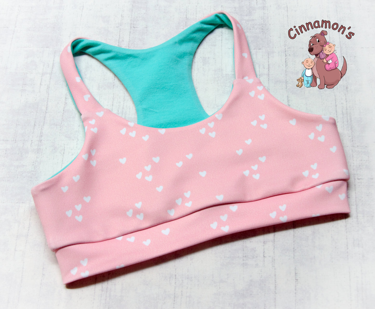 Pink Heart Bra, size 5/6