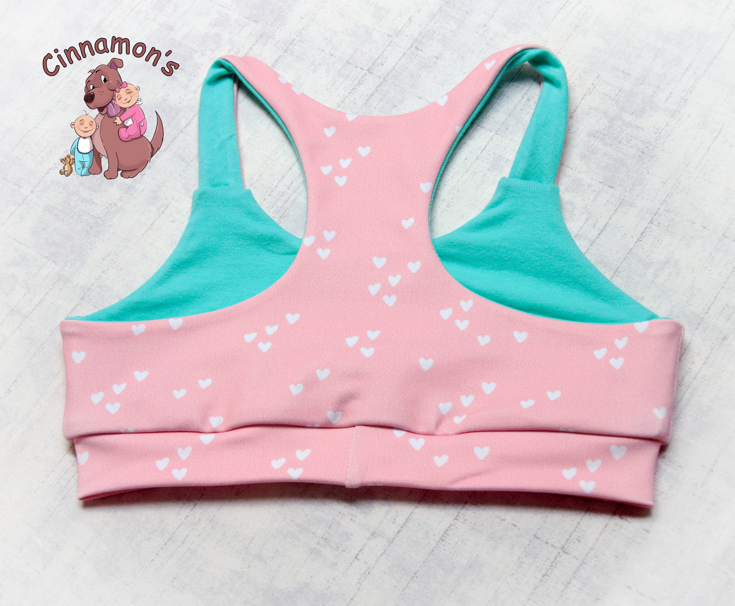 Pink Heart Bra, size 5/6