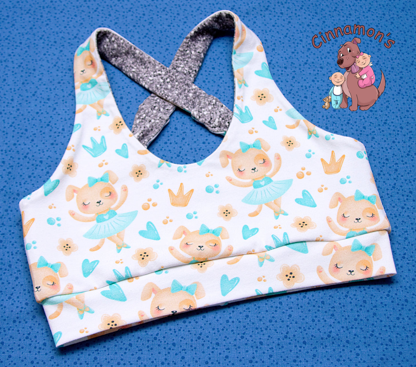 Size Small Puppy Ballerina Cross Back Sports Bra