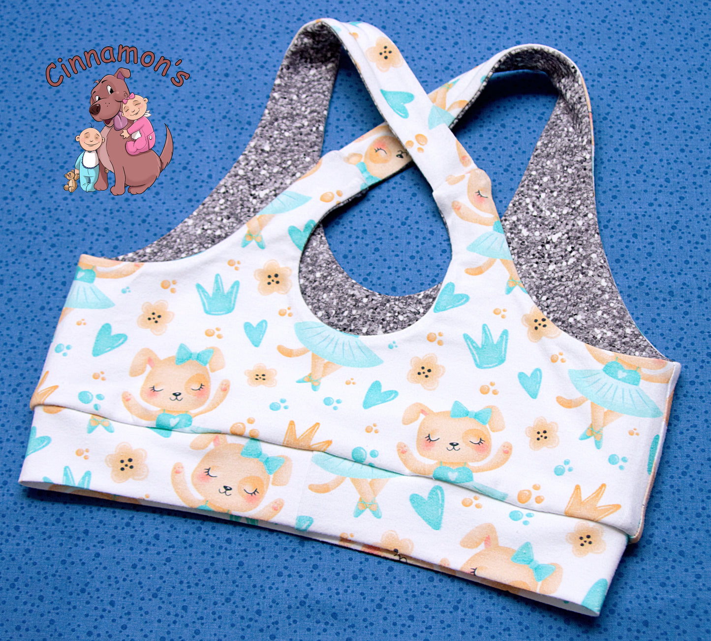 Size Small Puppy Ballerina Cross Back Sports Bra