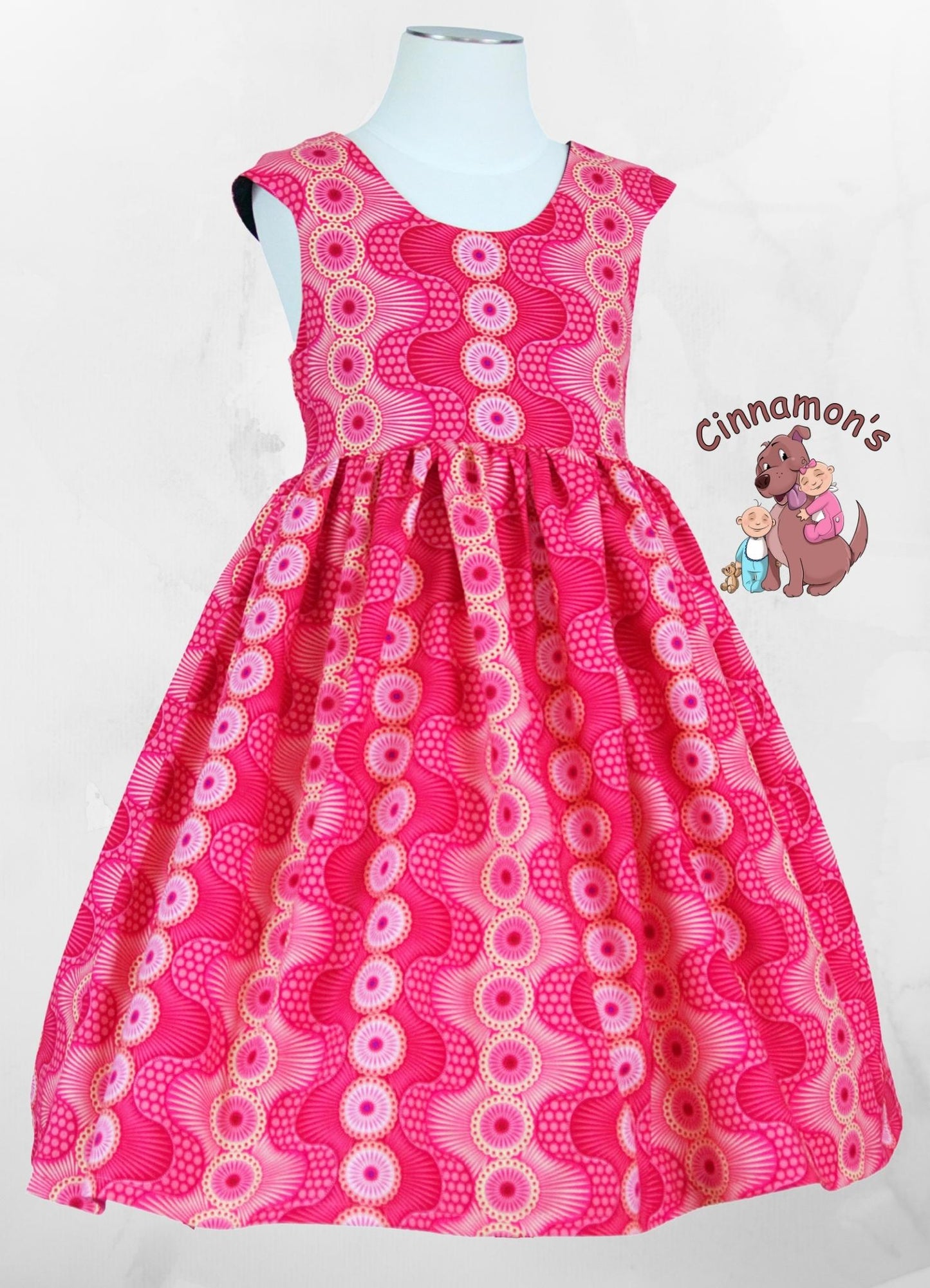 Size 7/8 Pink Swirl Dress