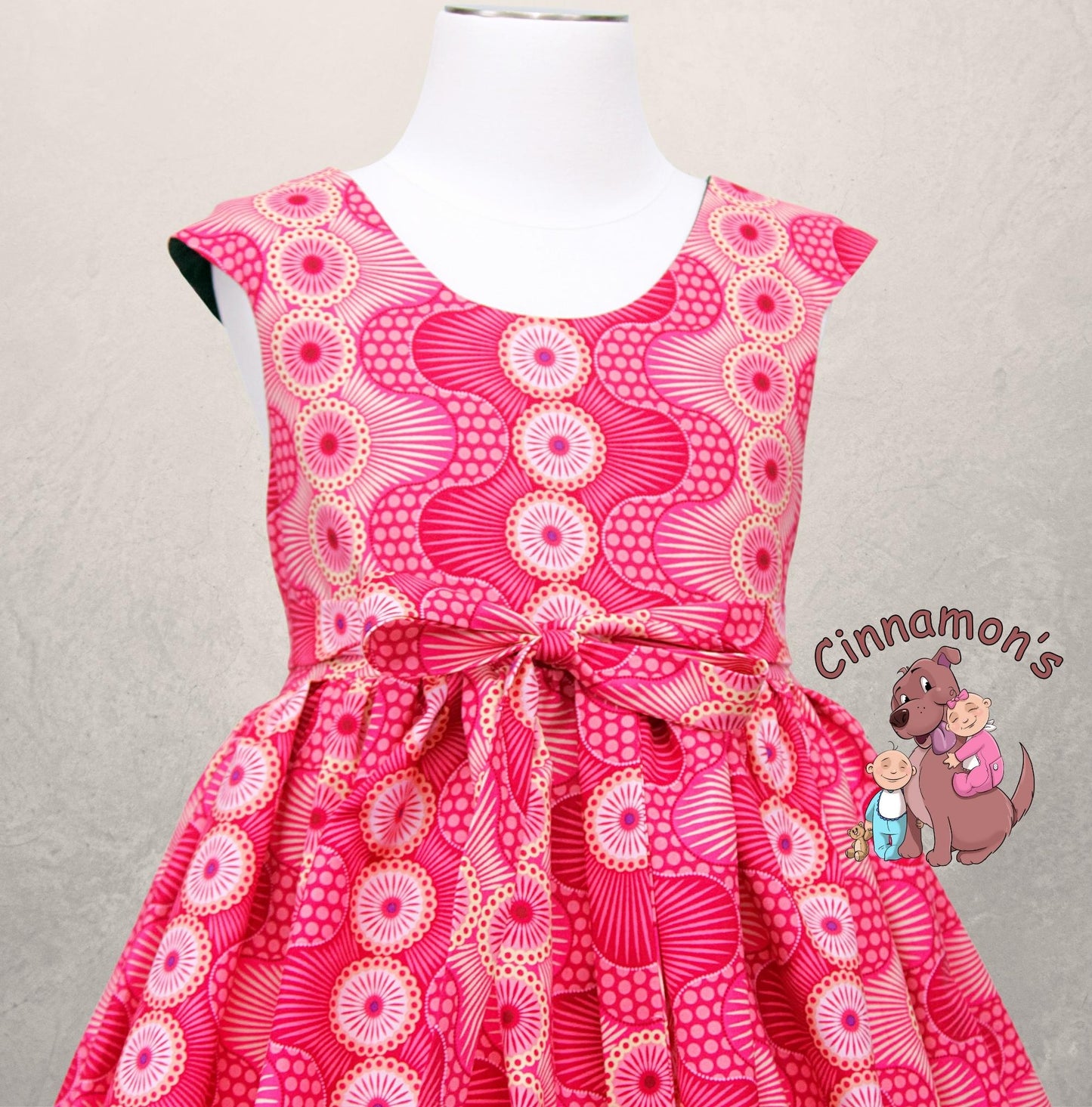 Size 7/8 Pink Swirl Dress