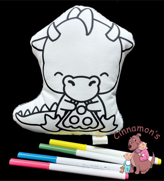 Dragon Eating Pizza Color Critter
