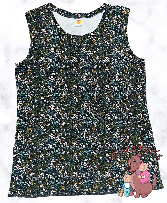 Floral Comfort Tank, Size Adult Medium