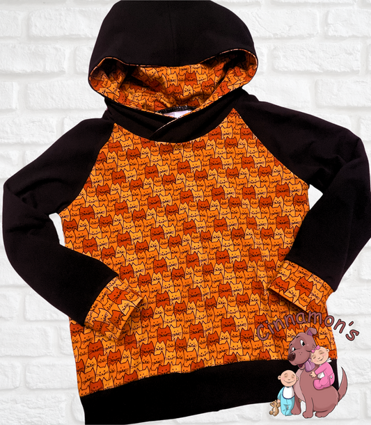 Orange Cat Hoodie, Size 5/6