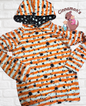Orange Striped Hoodie, Size 7/8