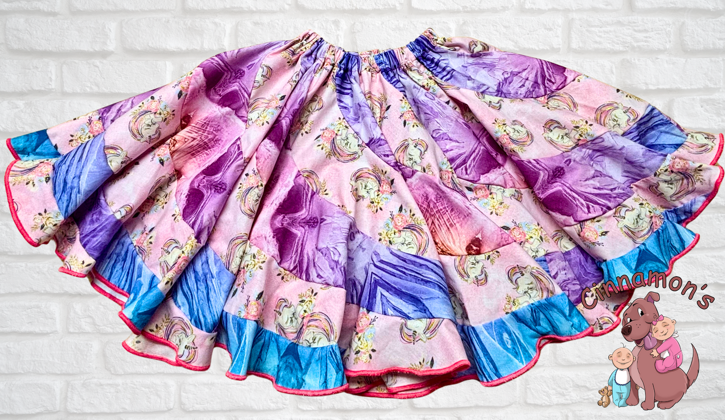 Unicorn Swirl Skirt, Size Small (fits 2T-4T)